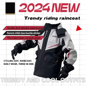 Men's Motorcycle Riding Waterproof Suit, Jacket & Pants Set, Reflective, Loose Fit, Breathable, Comfortable and Durable