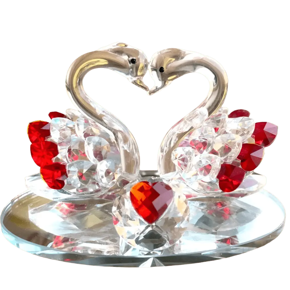Eternal Love Swans Crystal Figurine