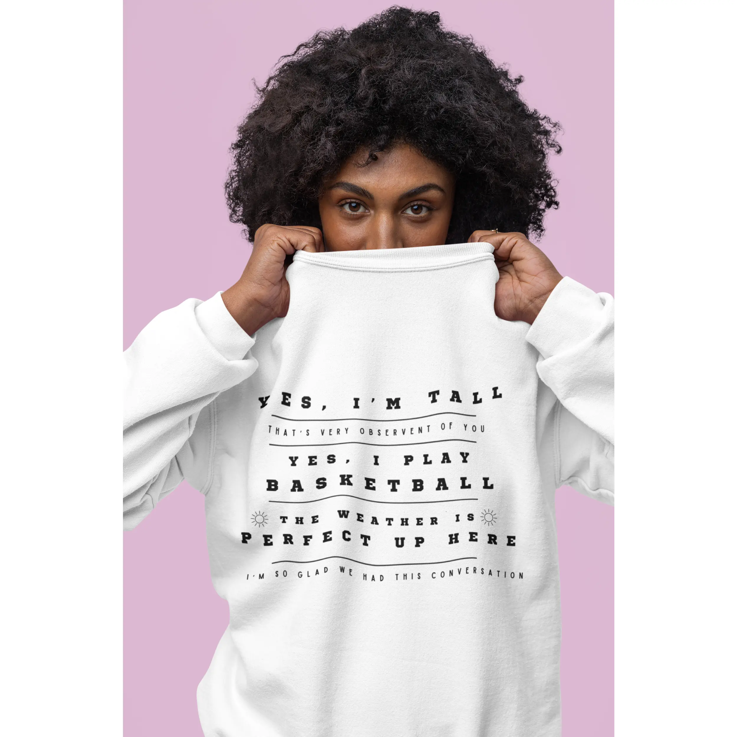 Basketball Tall Girls Unisex Sweatshirt, Crewneck Sweatshirt for Tall Women, Sports Lover Gift, Tall Girl Apparel, Basketball Player Clothes