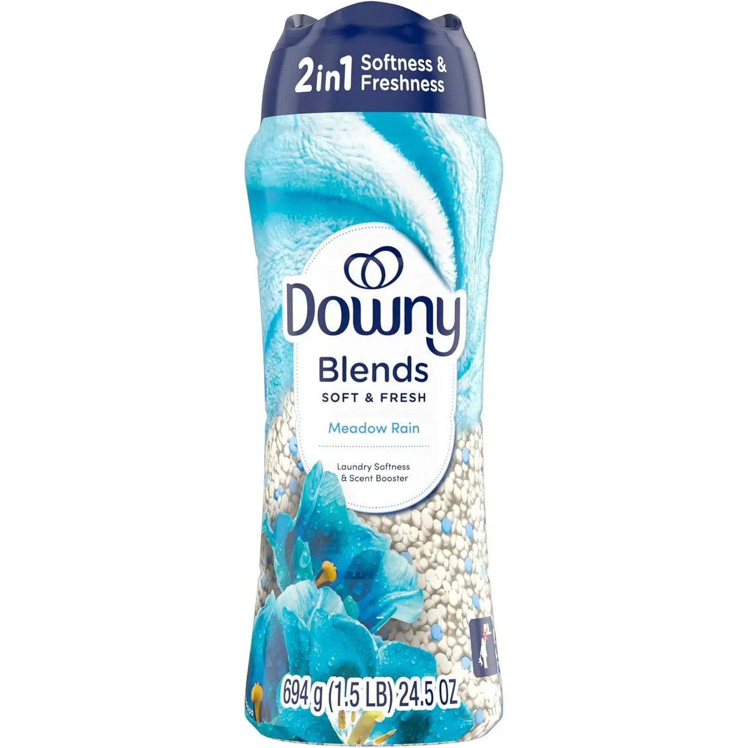 Downy Blends In Wash Laundry Scent Booster Beads, Meadow Rain Scent, 24.5 OZ, Fabric Softener Beads And Freshness