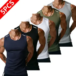 Grand opening special for new store. TTM premium—5-pack men’s quick-dry tank tops with wide shoulders; breathable, sweat-wicking, quick-drying. Fitness tank tops that are a safe bet for styling; muscle-style outfits; men’s tops. Standard sizes: 40–50.
