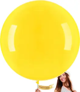 PartyWoo Yellow Balloons 4pcs 36 Inch Yellow Latex Helium Balloons for Birthday Baby Shower Graduation Sunflower Anniversary Engagement Bee Hawaiian Beach Lemon Theme Party Decorations Yellow-Y55