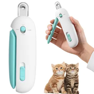 Cat Nail Clippers with a Removable Debris Collector, Adjustable Size, Built-in Hidden Nail File, Round Hole Blade, Safe Home pet Grooming Tool
