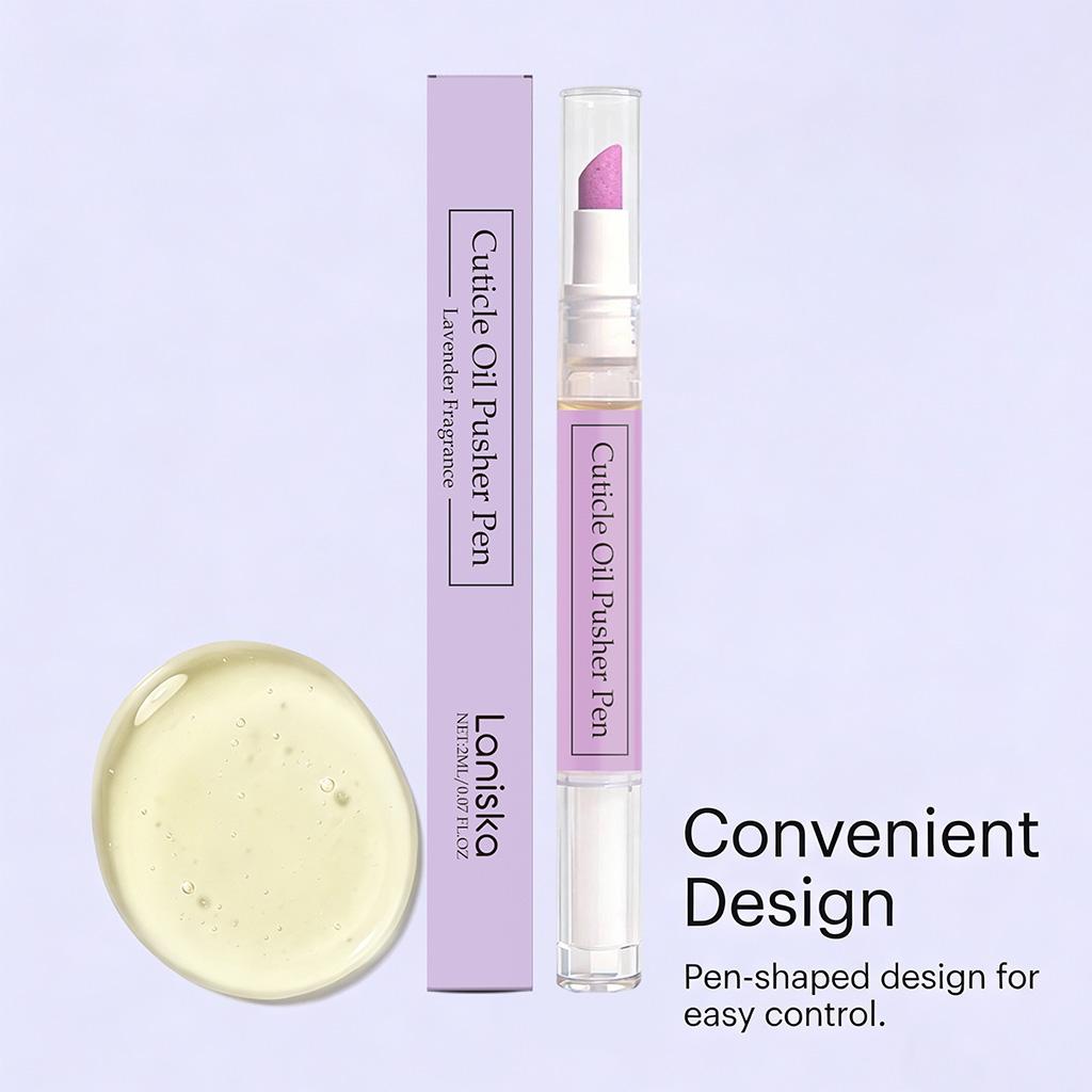 2026 New 2-in-1 Cuticle Oil Pusher Pen, Ceramic Cuticle Remover, Portable Manicure Nail Oil Pen, Moisturizing Nail Strengthener, Gentle Hangnail Remover for Women & Nail Salon