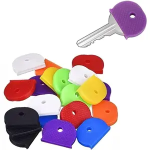 32Pcs Rubber Keycaps Silicone Key Identifier Coloured Key Covers Half Round and Round Key Handle Professional Commercial Access Control