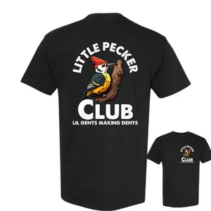 Women's Little Pecker Club Big Dents Short-Sleeve Cotton T-Shirt - DryBlend Moisture-Wicking, Casual, Round Neck, Soft High-Quality Adult Gen X Funny Tee