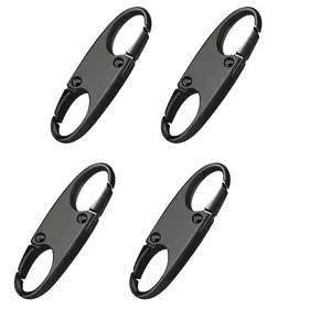 4PCS Double Small Carabiner Clips, S-shaped Carabiner, Keychain, Small Alloy Snap Hook Zipper Clip For Fishing/Camping/Outdoor, Zipper Lock, Zipper Pull Replacement, Connectors Zipper Clips, Theft Deterrent