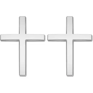 Metal Jesus Christ Cross Badge Stickers, 2 Pcs Christian Auto Emblem Decal 3D Individual Car Cross Sticker Self Adhesive Waterproof Exterior Decoration (Silver, 2.5"×1.8")