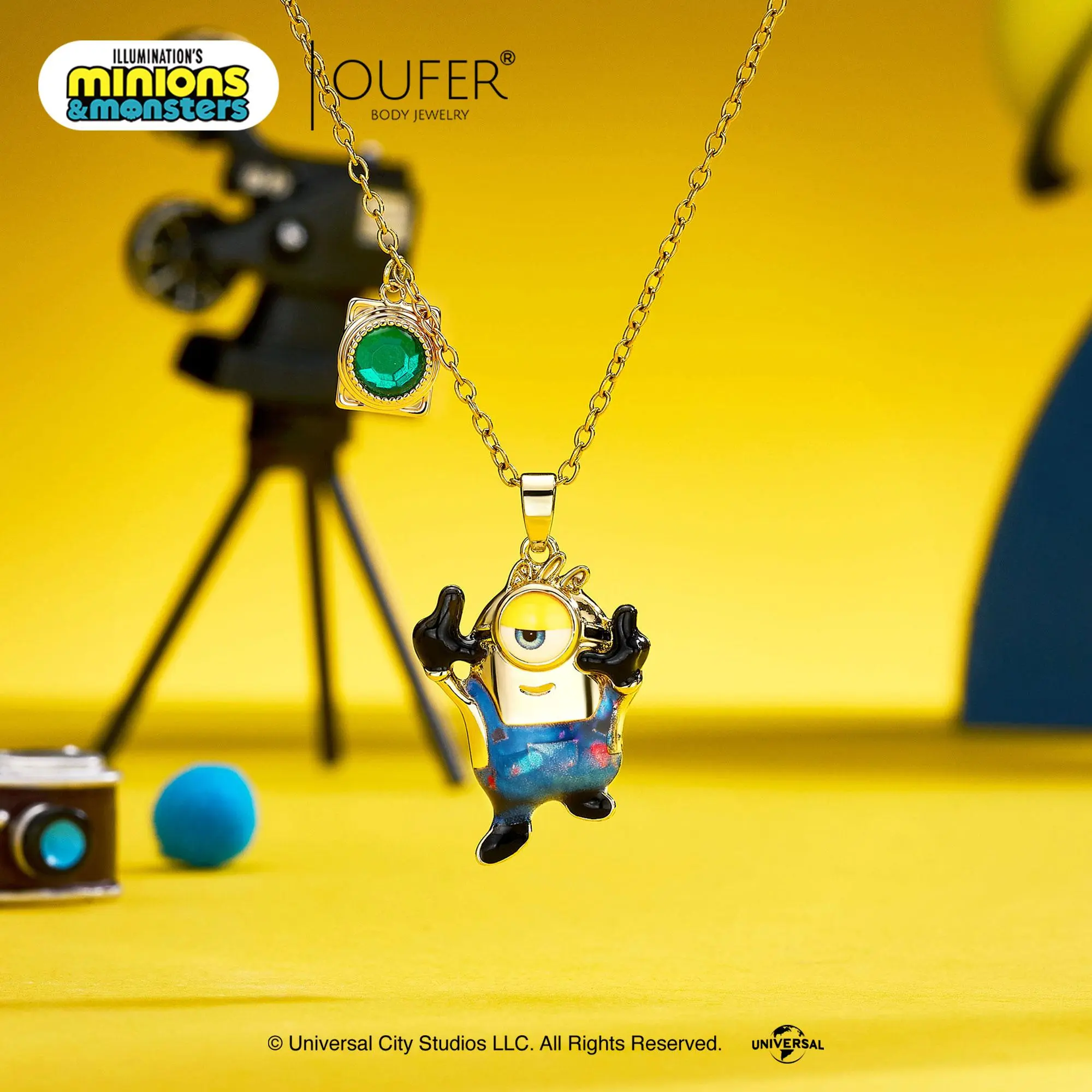MINIONS × OUFER James Cute Pendant Necklace For Women Stainless Steel Necklaces