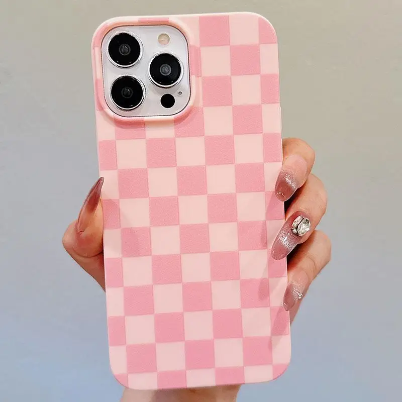 Checkerboard Pattern Phone Case, Anti-drop Cellphone Protective Case, All-inclusive Shockproof Mobile Phone Cover for iPhone 11 12 13 14 15 iPhone 16