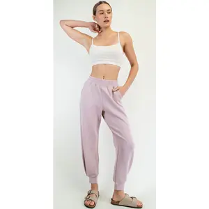Rae Mode High Rise Sweatpants with Side Pockets  - Pink