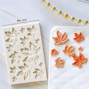 3D Mini Rose Fall leaves  Mold Fondant Mould for Cupcake Cake Decorating Tool  Gumpaste Mold Sugarcraft Bakeware (fall leaves molds)