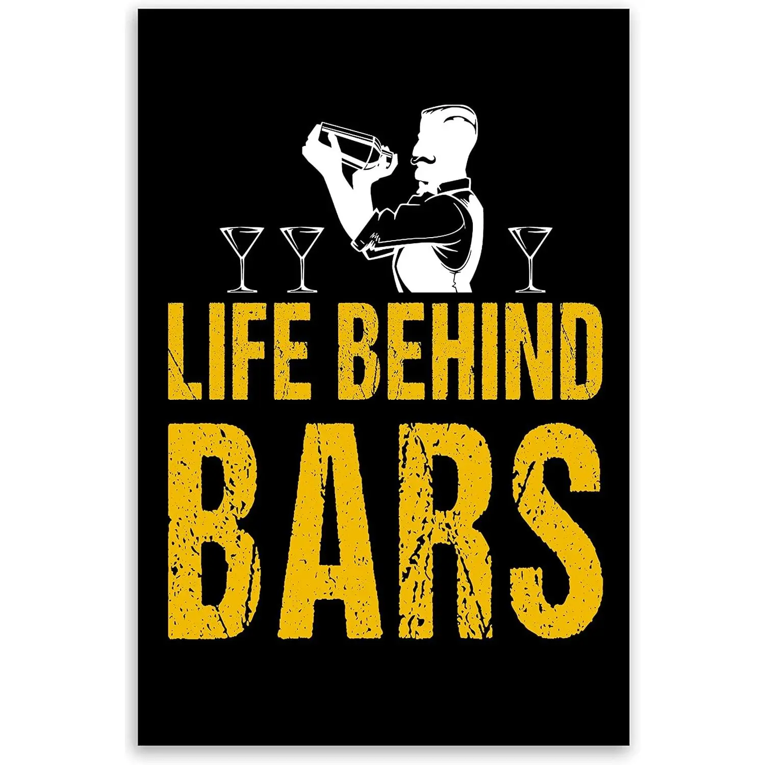 Bartender Life Wall Poster Vintage Life Behind Bars Funny Bartending Life Gift Wall Art Print Poster Home Decor 16 20