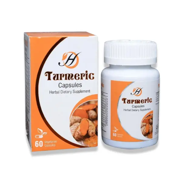 Turmeric Capsules (60 Veggie Caps) - Pure & Potent, Anti-Inflammatory & Wellness Enhancer, Boosts Immunity and Brain Health