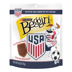Beggin’ U.S. Soccer Crest-Shaped Treats for Dogs Made with Real Bacon - 6 oz. Pouch