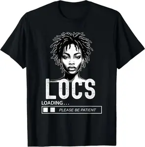 Women's 100% Cotton T-Shirt - Locs in Progress, Newly Loc'd Black Woman Design