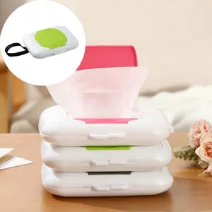 Portable Wet Wipes Dispenser, 1 Count Compact Travel Tissue Holder, Wet Wipes Storage Box for Outdoor, Stroller & Crib