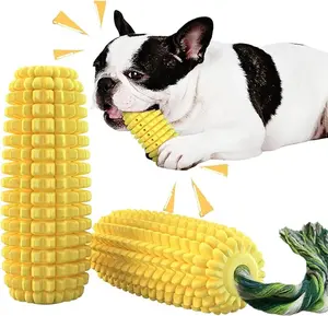 Dog Chew Toys for Aggressive Chewers,Corn Interactive Squeaky Dog Toys for Puppy Medium Breed,Tough Rubber Dental Chew Dog Toys