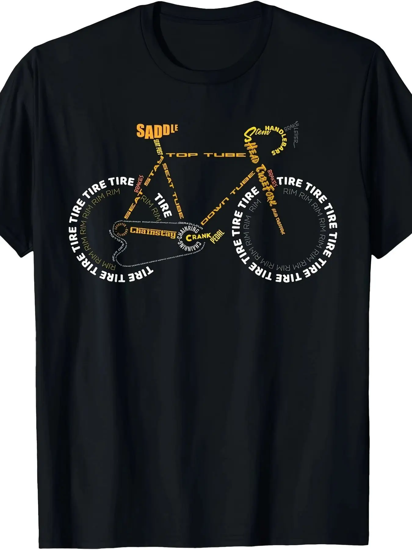 Men's Bicycle Anatomy  Cycling Slang T-Shirt - 100 unisex soft cotton short sleeve t shirt, vintage graphic casual tee for men women teens, perfect birthday holiday gift for camping travel gym daily street casual wear