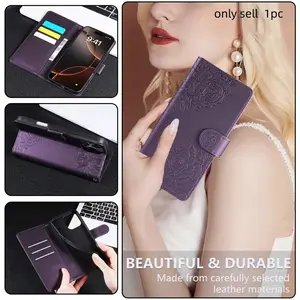Luxury Fashion Flower Pattern Leather Case For iPhone 1716 15 14 13 Pro Max 14 15 16 Plus 16e Business Flip Wallet Card Solt Cover