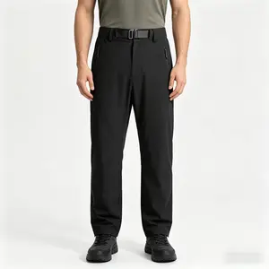 Men’s solid-color waterproof tactical work pants with zipper, wide-leg slim fit, built-in zipper design; waterproof and windproof, thick fabric that is wear-resistant and durable. Durable and resistant to deformation; suitable for outdoor training, constr