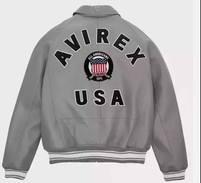 Mens Avirex Genuine Sheep Leather Bomber Jacket American Flight Leather Jacket