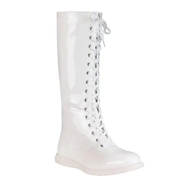 Adult White Wrestling Costume Boots