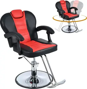 Hydraulic Recliner Barber Chair for Hair Salon with 20% Extra Wider Seat & Heavy Duty Hydraulic Pump, Upgraded Salon Beauty Equipment