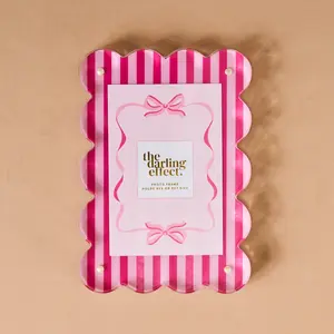 Sweetheart Stripes Rectangle Scalloped Acrylic Frame