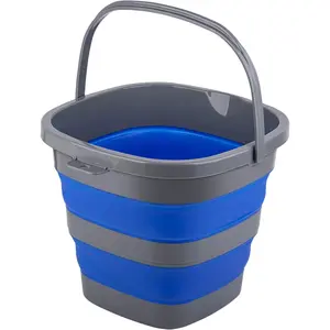 Collapsible 2.6 Gallon (10L) Portable Bucket for Cleaning, Garden, Car Washing, Camping and Fishing
