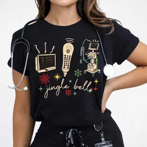 Chemise d'infirmière de Noël, chemise d'infirmière de Jingle Bells, chemise d'infirmière de Noël drôle, sweat d'infirmière d'urgence, équipe d'infirmière de Noël, t-shirt de vibrations d'infirmière