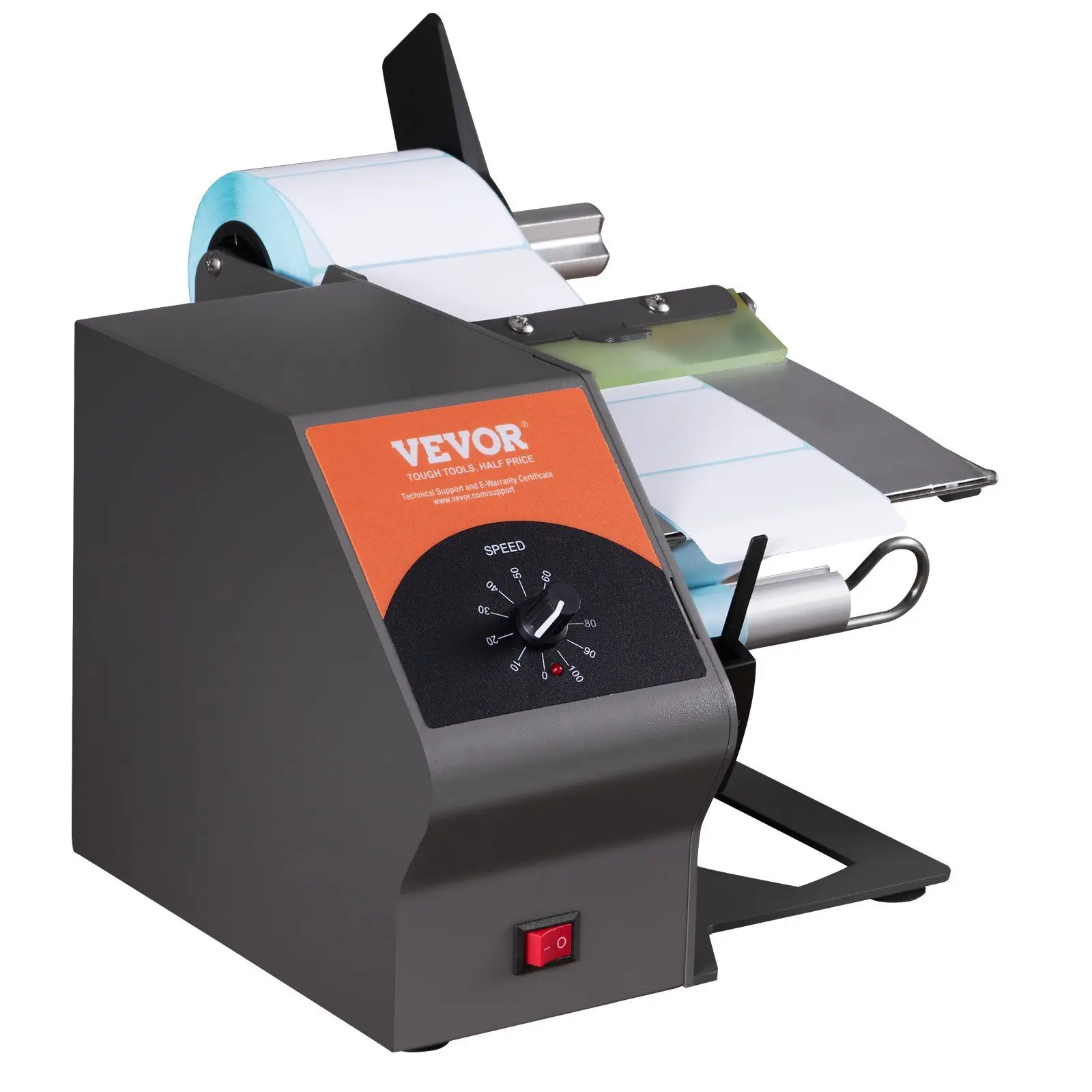 VEVOR Automatic Label Dispenser, Width 0.2"-4.5"/5-115 mm, Length 0.2"/5 mm-∞, Automatic Label Stripper Label Separating Machine, Speed Adjustable Label Applicator for Transparent and Opaque Labels