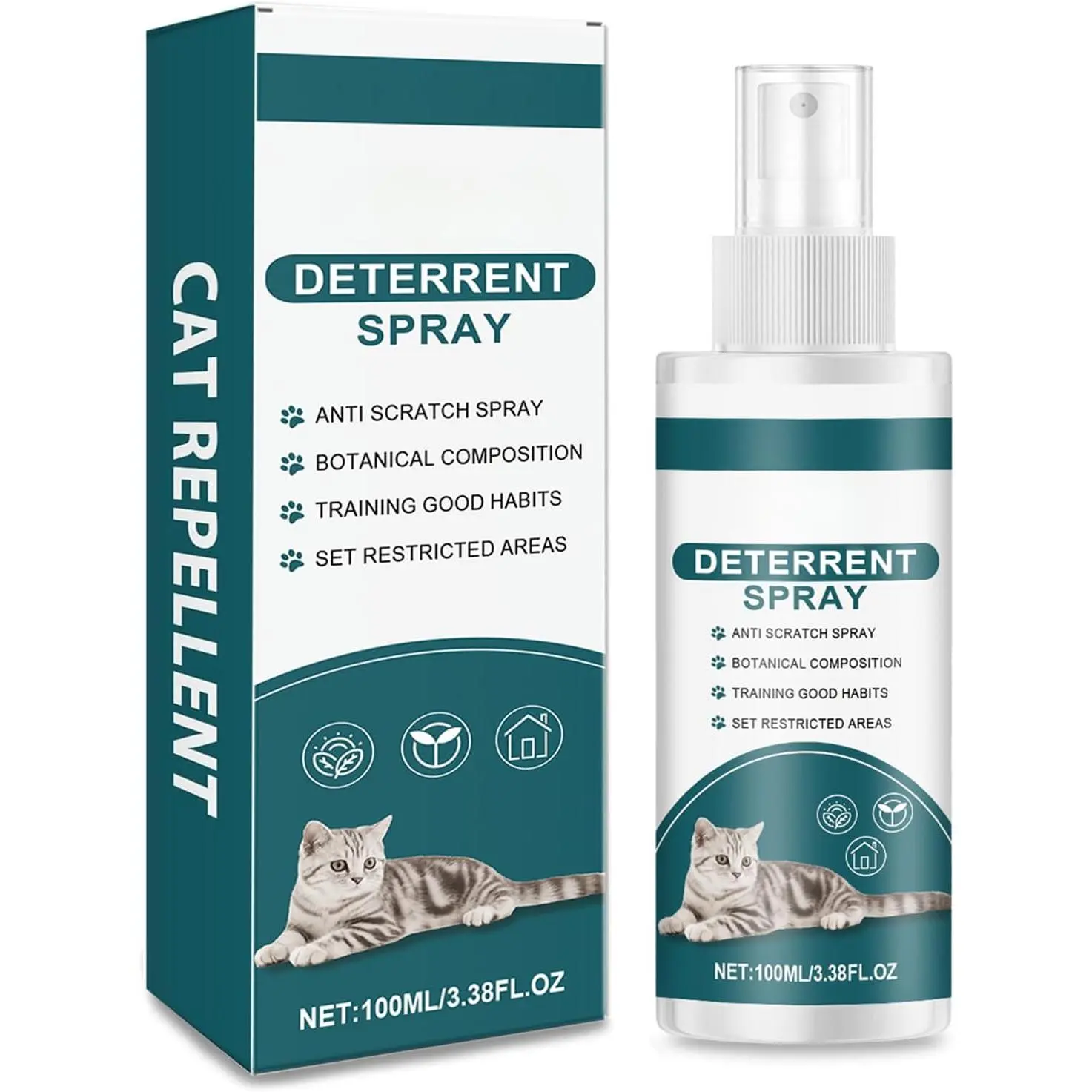 Cat Deterrent Spray,Natural Safe Cat Spray Deterrent,Cat Repellent Indoor,Upgraded Cat Scratch Deterrent Training Aid for Furniture,Sofas,Rugs