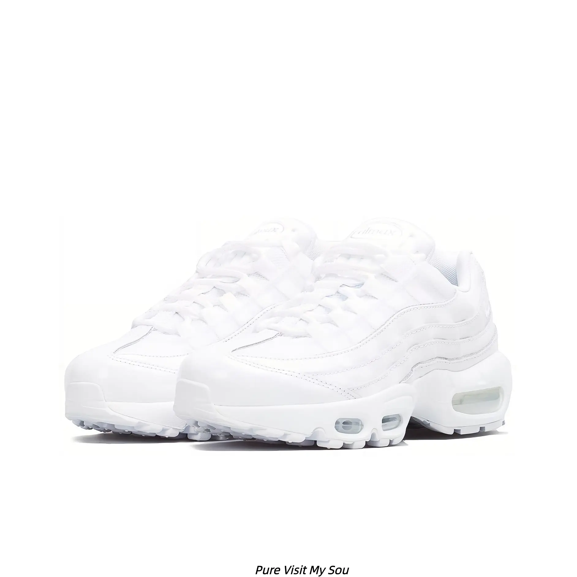 Full White Layered Wave Running Sneakers Unisex, Breathable Mesh Synthetic Upper Multi Visible Cushion Midsole, Shock Absorb Non-Slip Rubber Outsole Daily Jogging Casual Couple Walking Trainers