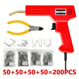 50W Plastic Welder Kit  200pcs Mixed Welding Nail Rapid Fever Welding Machine  Portable Plastic Repair Welding Tool Use for Car Bumper Dashboard Plastic Crack