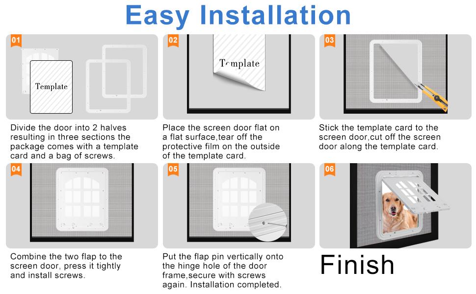 MORIKEY Large Dog Screen Door with Magnetic Self Closing Flap Easy In and Out Pet Door for Dogs and Cats Fits Screen Doors MORIKEY Large Dog Screen Door with Magnetic Self Closing Flap Easy In and Out Pet Door for Dogs and Cats Fits Screen Doors