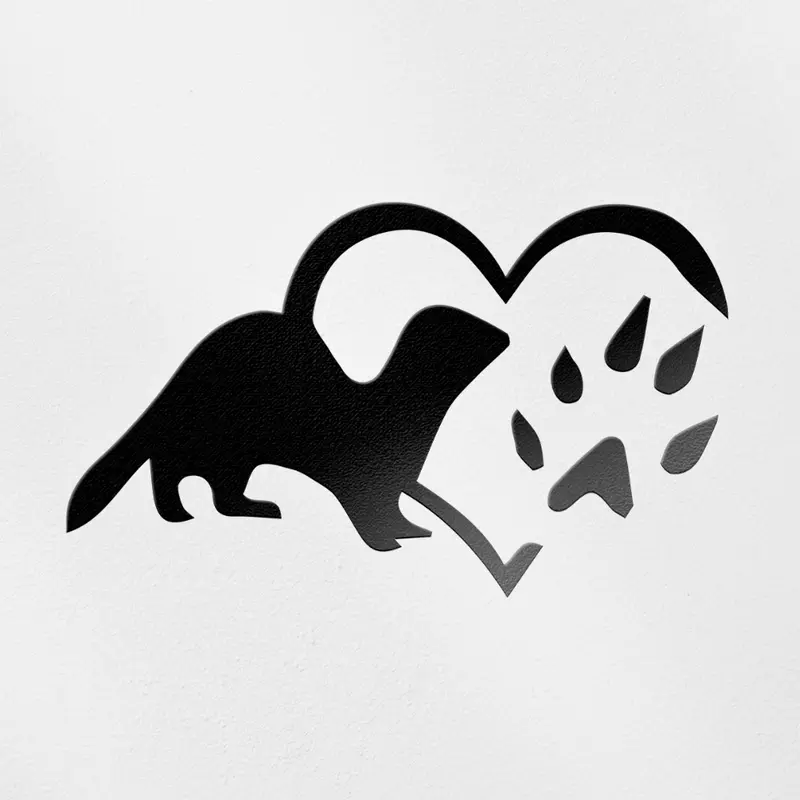 Transparent Decal Stickers Of Ferret Heart Paw Premium Waterproof Vinyl Decal Stickers For Laptop Phone Accessory Helmet Car Window Mug Tuber Cup Door Wall Decoration