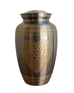 Heart of Gold Brass Urn