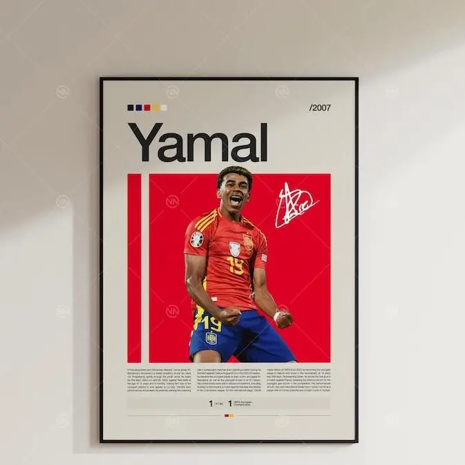 Soccer Gifts, Sports Poster, Football Player Poster, Soccer Wall Art, Sports Bedroom Posters