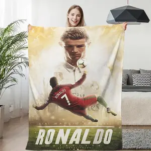 Cristiano Ronaldo Blanket  CR7 Soft Flannel Blanket Football Fans Gifts Suitable For Sofa Beds Living Rooms Suitable For Children And Adults Birthday Gifts Holiday Party Home Decoration Halloween Blanket Christmas Blanket