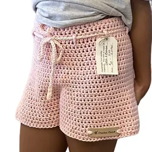 Crochet Clatch Original Roselle Shorts - Crocheted Shorts with Drawstring Waistband for Original Style