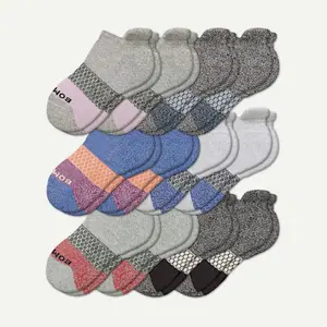 [Pack 5] BomBas Honeycomb Ankle Support Solid Socks for Women, Men | Multi Colors Unisex Running Socks, Seamless Toe, Compression Socks | Stylish Socks