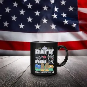 World Series Champions Longeles 2025 Back 2 Back Black Mug Champion Coffee Cup - 2025 Back to Back World Series Victory Mug - Black Baseball Fan Celebration Gift