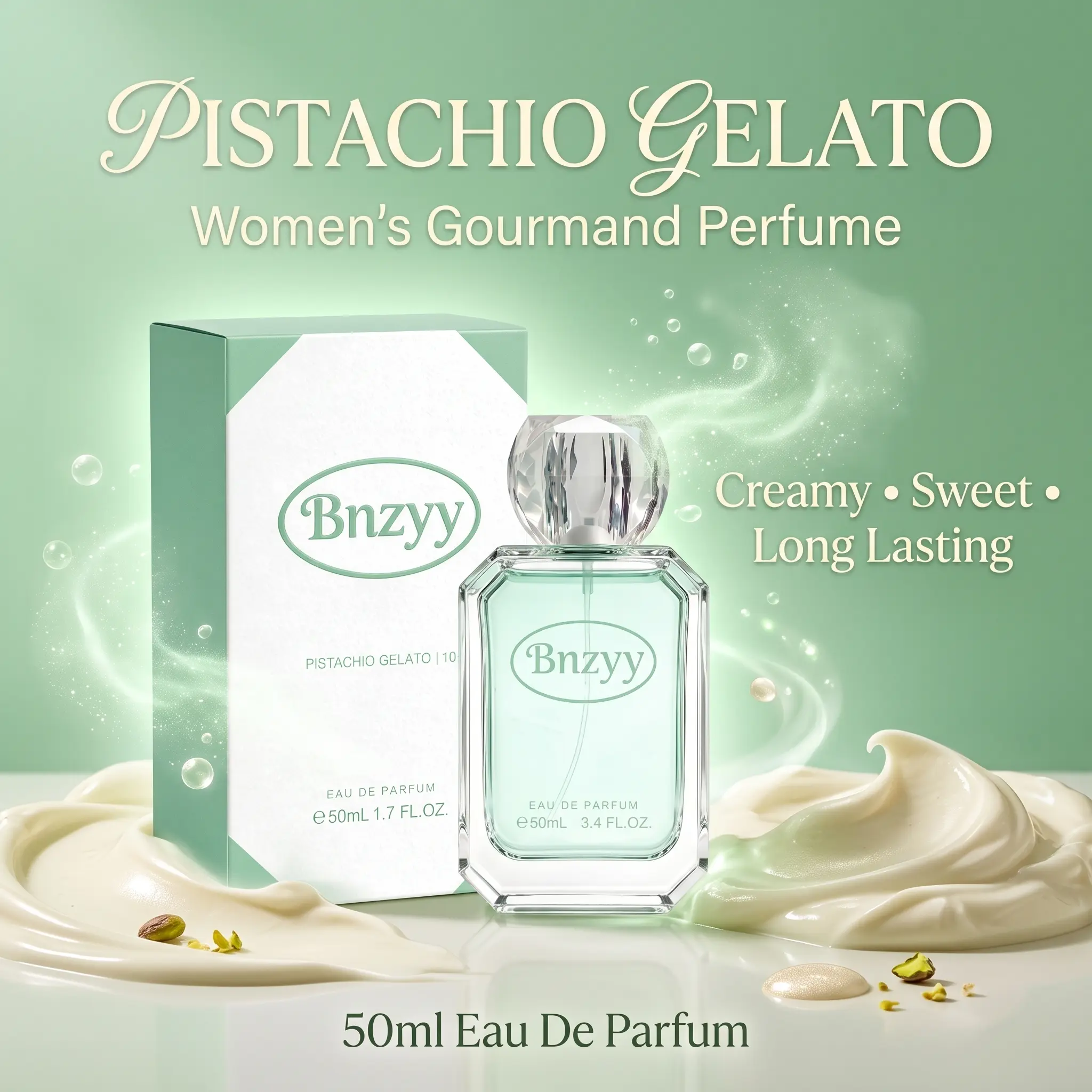 Women's Perfume Sweet Gourmand Scent Pistachio Vanilla Creamy Fragrance Long Lasting Eau De Parfum 50ml Luxury Perfume Gift