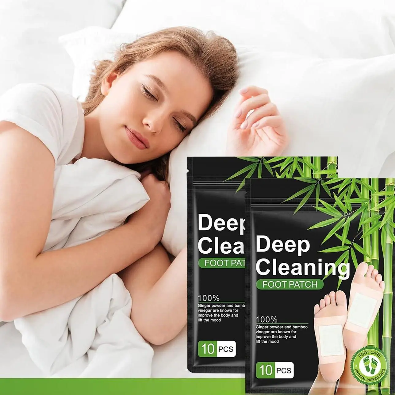 20PCS Rosemary Deep Cleaning Foot Patches,Ginger Powder,Bamboo Vinegar,Charcoal,Rosemary FootPads