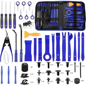 250 count Trim  Kit Automotive Tools Auto Removal Set for  Panel Dashboard Radio Puller Tool Plastic  Tools Clip Pliers/Fastener  Tool with Storage Bag (Blue)