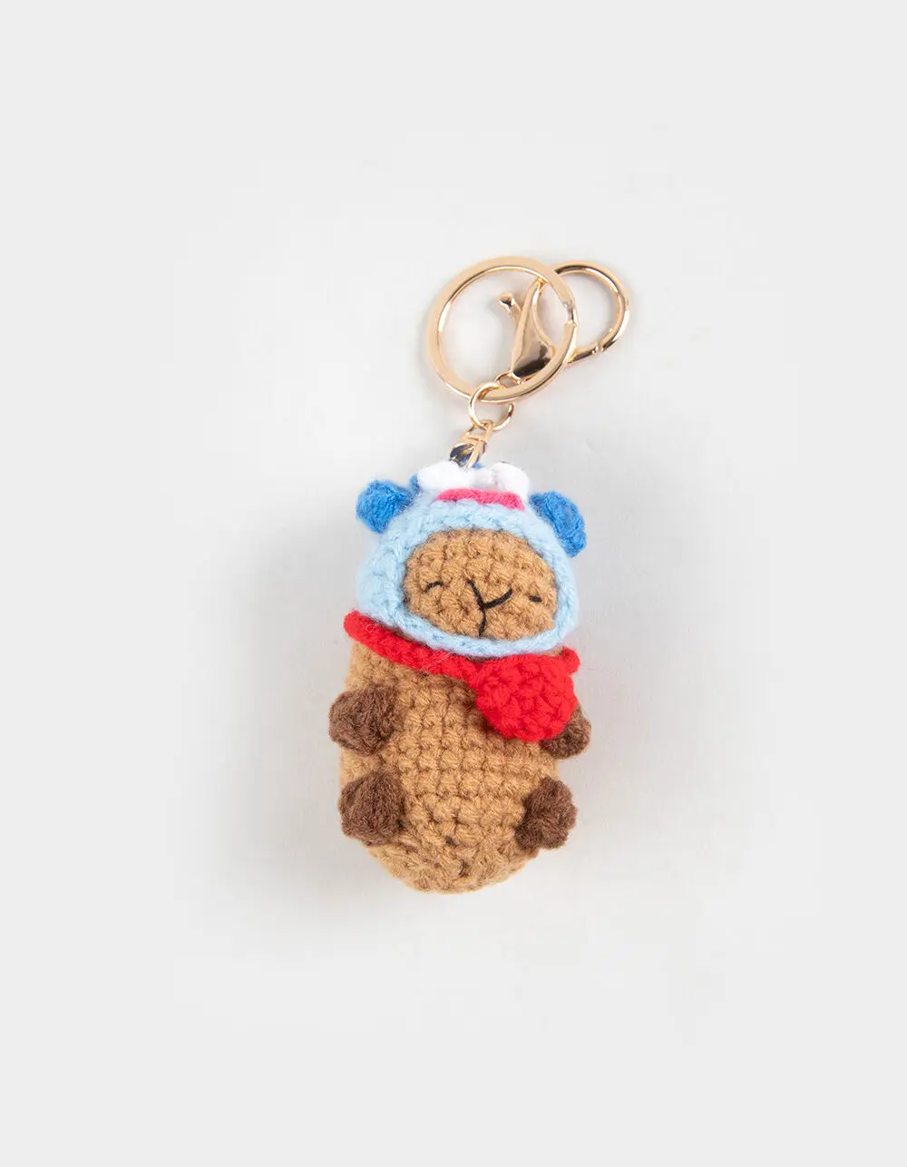 FULL TILT Crochet Capybara Bag Charm, Brown  &  Multi