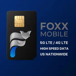 【SIM】FOXX Mobile 5G/4G LTE SIM Card – Triple Cut Nano/Micro/Standard, Compatible with All Phones, High-Speed Data Across US Nationwide, Perfect for Travel, Work, Study, Reliable Connectivity, Practical Gift for Students & Professionals