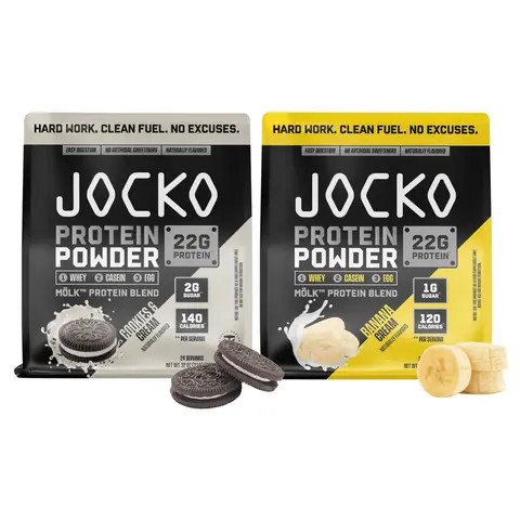 Jocko MÖLK Bundles Whey Protein Powder with Probiotics 2 Packs- 22g Protein, 1g Sugar, 120 Calories, Whey + Casein + Egg Blend for Muscle Health & Digestion Support - Healthcare Dietary Supplement for Fitness - SIZES MAY VARY