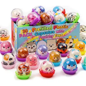 20 PACK Slow Rising Squeeze Toys, 2 Inch Plastic Capsules Filled with Animal Squishies, Party Favors for Kids 4-8 8-12, Goodie Bags Stuffers, Birthday Gifts, Classroom Prizes